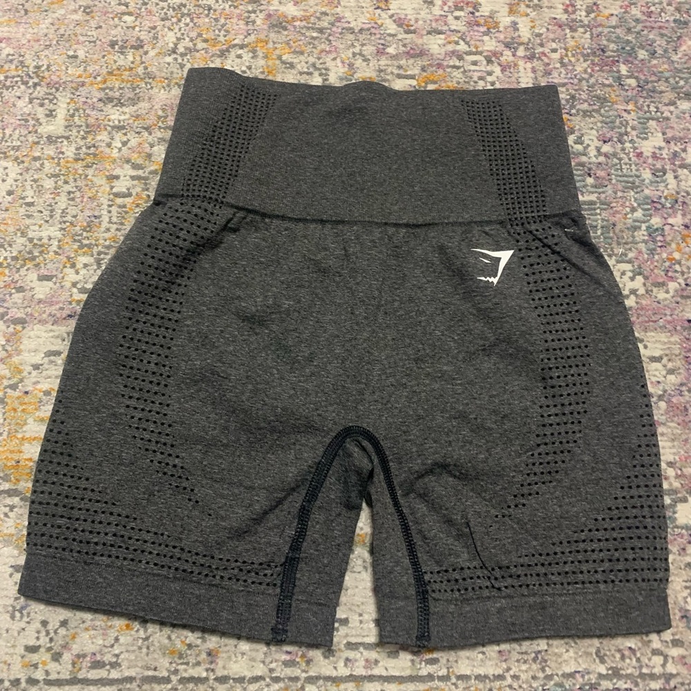 Gymshark Dark Gray Seamless High-Waist Athletic Bike Shorts